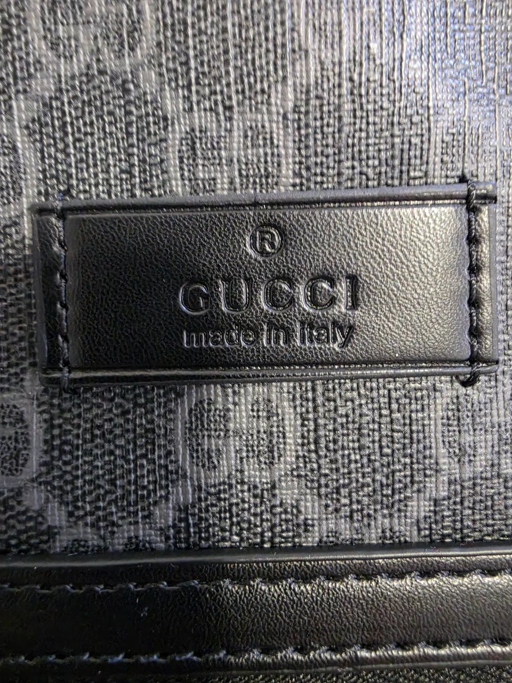 Gucci Men's Black GG Crossbody Bag with Red-Blue Web Strap